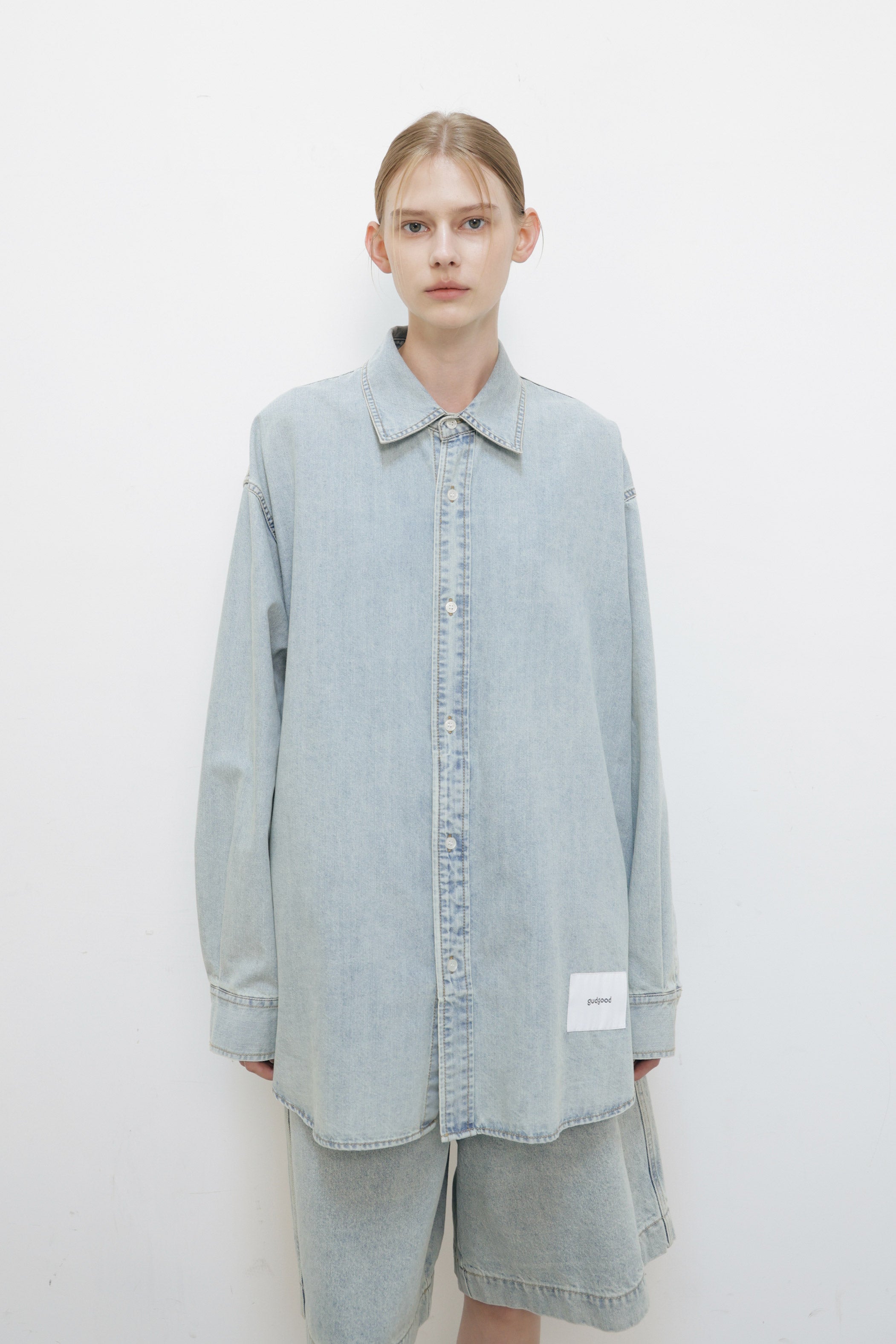 Down Collar Denim Shirt in Cozy Style