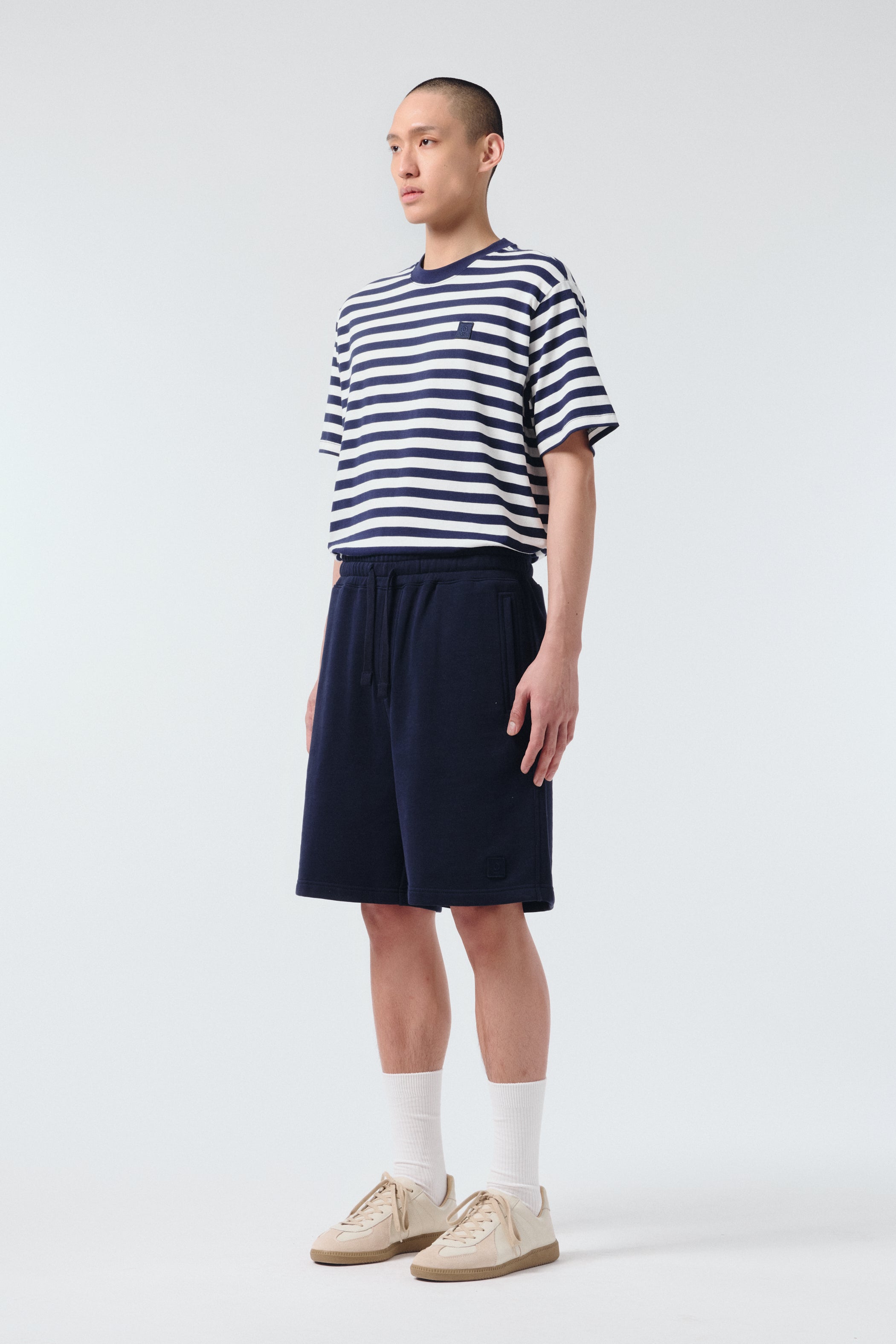 Button- Straight-Leg Cotton Drawstring Short